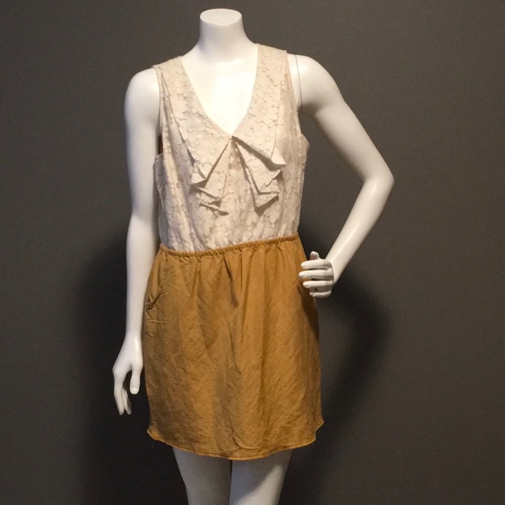 Forever 21 Cream and Gold Mini Dress